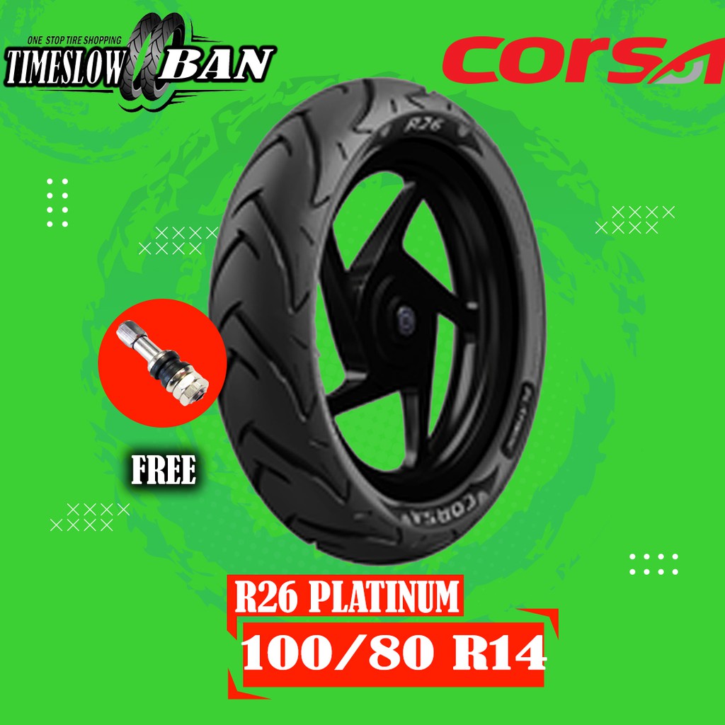 Ban Motor Matic // CORSA R26 PLATINUM 100/80 Ring 14 Tubeless
