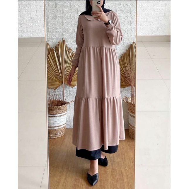 (MGA) GAMIS MIDI SAFEINA OVERSIZE RUFFLE DAILY BUSUI DRESS WOLFIS