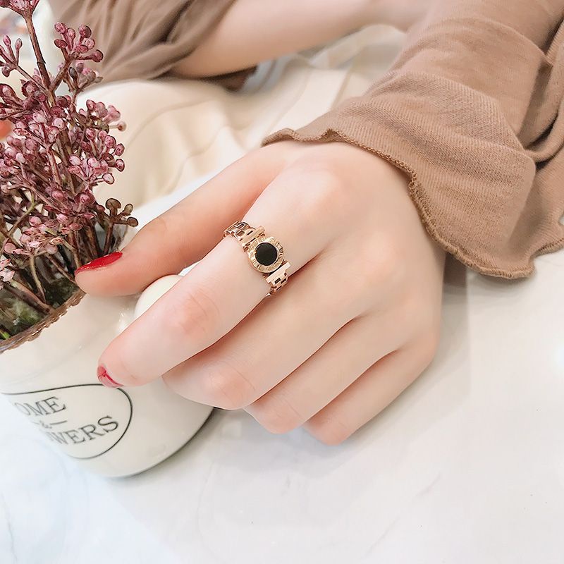 Cincin Titanium Bvl Rosegold Wanita Korean Anti Karatan
