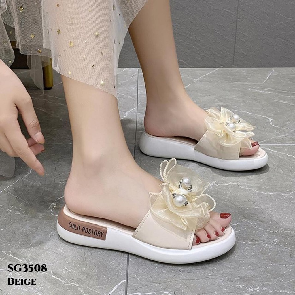 PRF Sandal Ribbon Mutiara Fashion Korea  SG3506