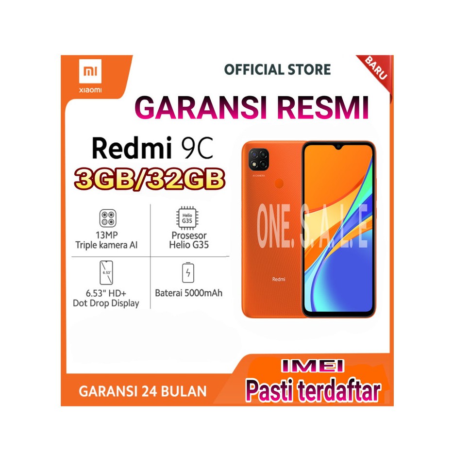 Xiaomi Redmi 9C 3/32 Garansi Resmi - Orange