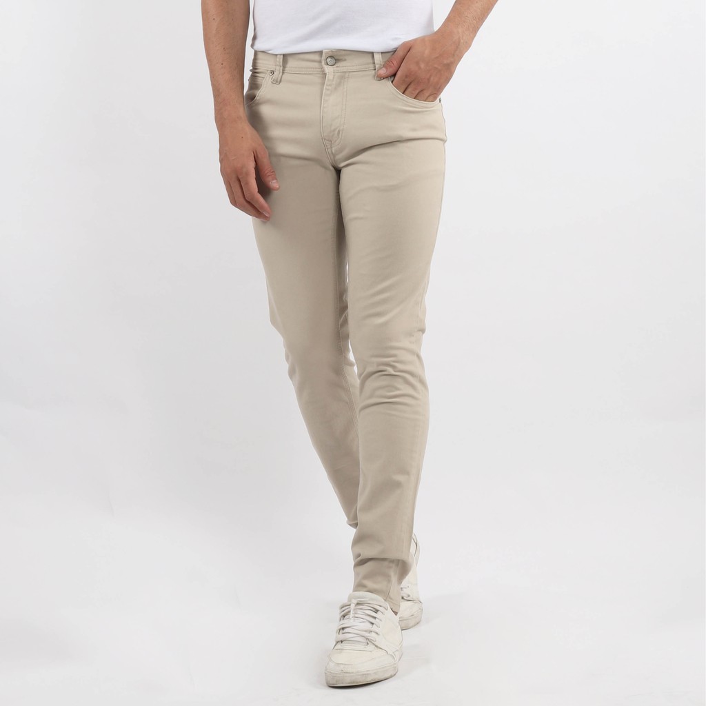  Edwin  Celana  Chinos Pria Paris Slim Fit Stretch Cream 