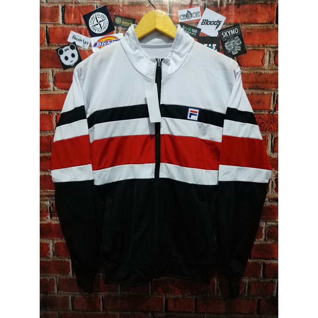 Jaket Tracktop Premium Best Seller White Navy/ Jaket Tractop FILA Expo Premium 01/ Cassual FILA