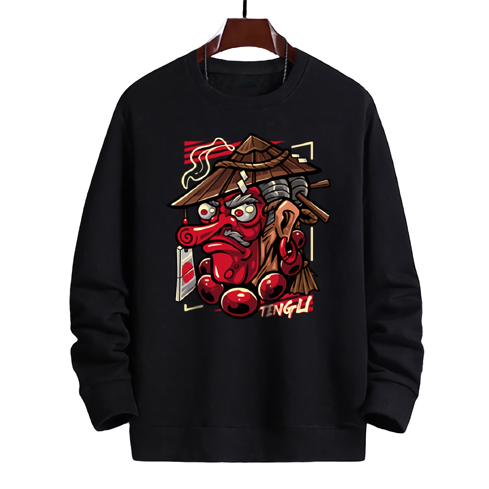 Sweater pria crewneck TENGU jaket sweter cowok distro keren