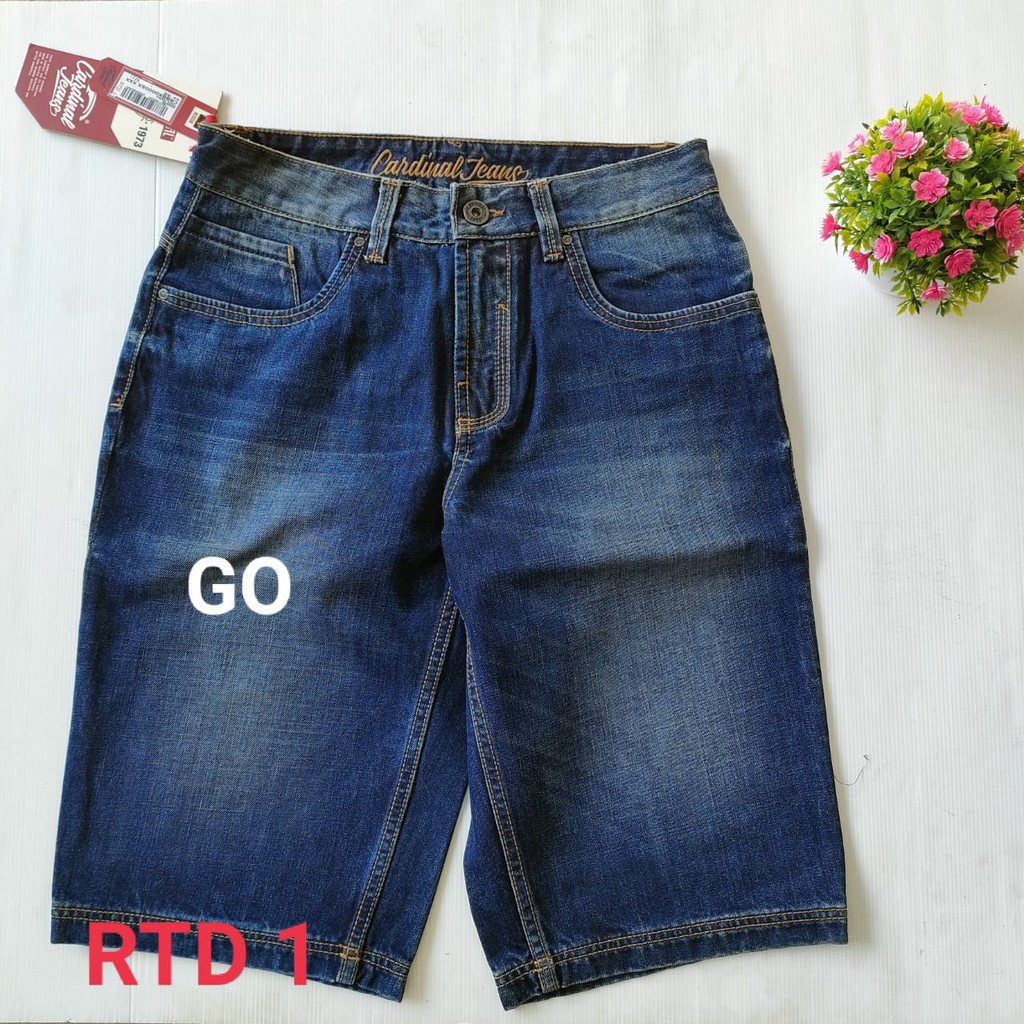 BB 32-R CARDINAL JEANS Celana Pria Celana Pendek Bermuda Casual Sobek Slimfit Reguler Fit Reguler