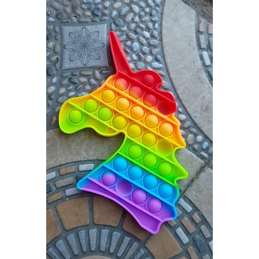 (FREE KELERENG) POP IT RAINBOW MURAH POP IT RAINBOW-Unicorn(JUMBO)