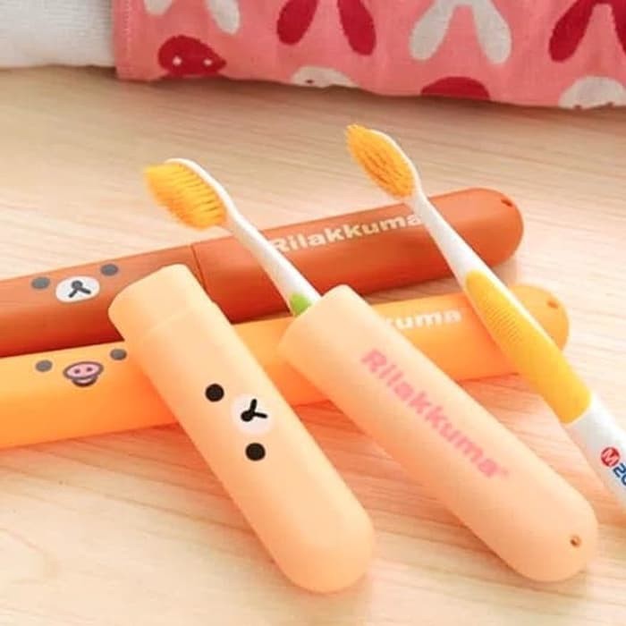 TEMPAT SIKAT GIGI TRAVELING / TABUNG SIKAT GIGI MOTIF RILAKUMA / TRAVELING TOOTH BRUSH CASE