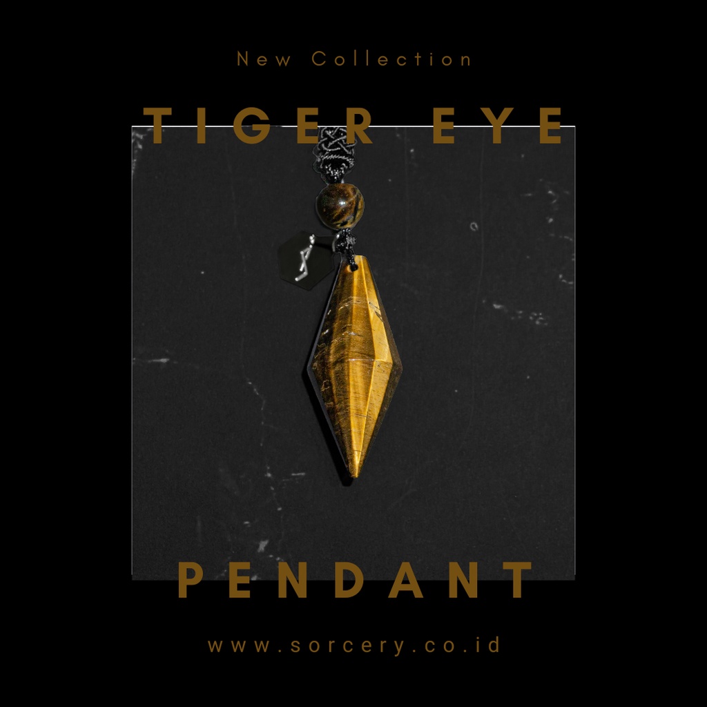 SORCERY Pendant Bandul Liontin Kalung Kesehatan Natural Stone Batu Alam Asli Unisex Cewek Cowok Pria