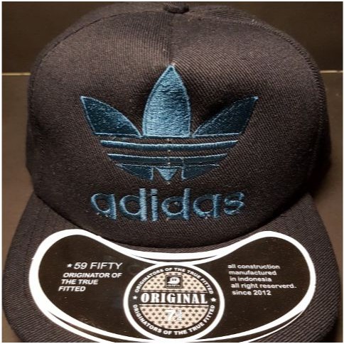 TOPI SNAPBACK PREMIUM ADIDAS DARK BLUE LOGO DENGAN GAMBAR ASLI