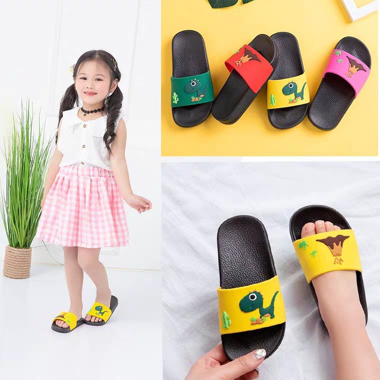 HappyOliver SANDAL DINO VOLCANIC Sandal selop karet lucu anak, Sandal anak dino lucu