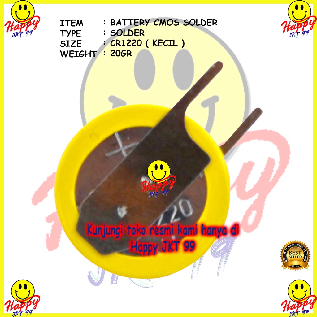 [ HAPPY JKT 99 ] BATTERY CMOS SOLDER UNIVERSAL BATRE BATERAI CIMOS BIOS 3V CR1220 2 KAKI KECIL NOTEBOOK LAPTOP