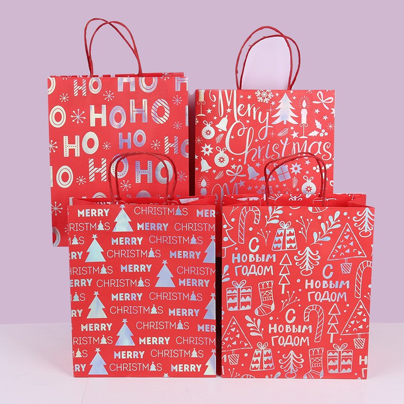 BXKT paperbag box kotak natal christmas bingkisan hadiah goodie bag me - MERAH PUTIH, S