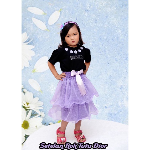 SETELAN ROK TUTU DIOR--ROK //SET ROK TUTU DAN BAJU ANAK //SETELAN ANAK PEREMPUAN USIA 2-6Tahun