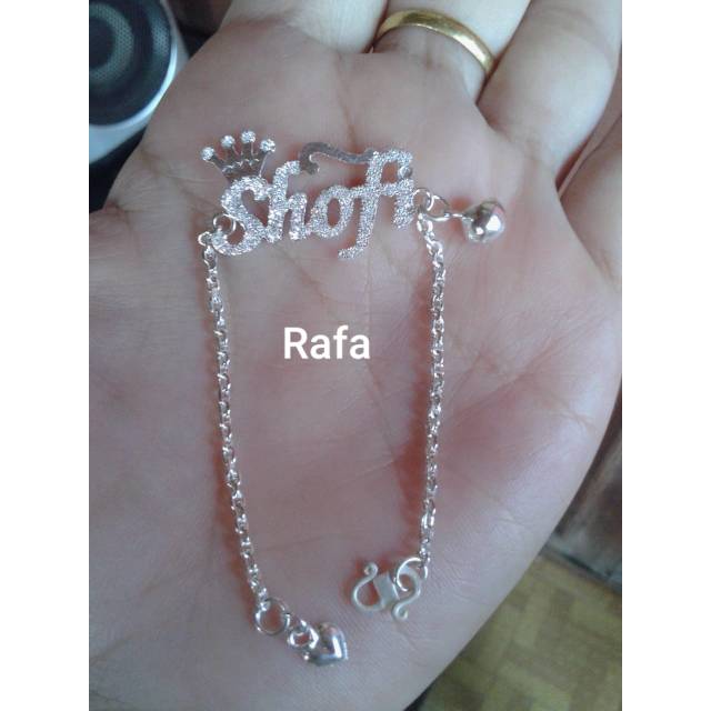 Gelang nama anak & dewasa perak murni