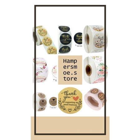 

Stiker Label "Thank You" - Stiker Kemasan Packaging Sealer Box - Hiasan Hampers / Souvenir / Bouket