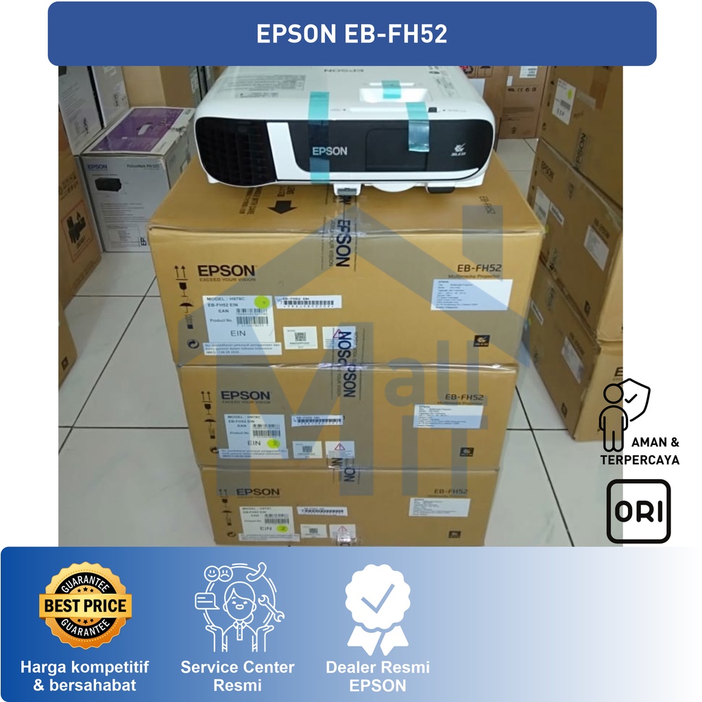 (PACKING KAYU) PROYEKTOR EPSON EB-FH52 EB FH52 EBFH52 WiFi Wireless PENGANTI EPSON U42 EB-U42 Full HD