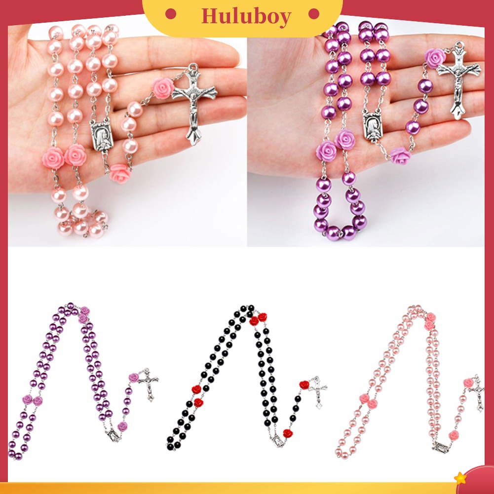Hu Hu Hu Hu Hu Alat Bantu Pasang Kacamata♡ Kalung Rosario Desain Manikmanik Mutiara Imitasisalib Gaya Katolik Untuk Wanita