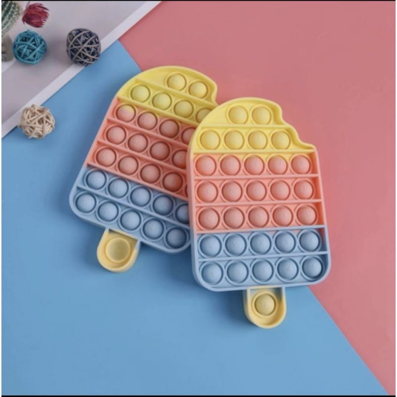 PUSH POP IT FIDGET TOY RAINBOW MAINAN ANAK BUBBLE SENSORY TOYS STRESS RELIEVER POP IT VIRAL TERMURAH-Ice cream