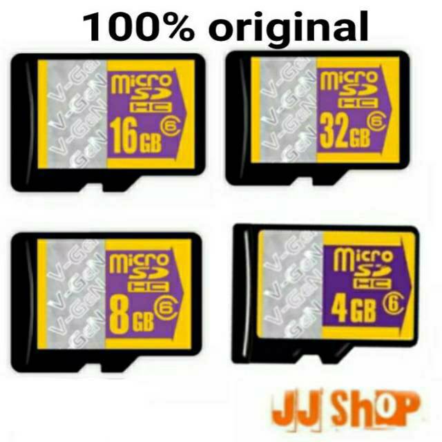 MEMORY CARD MICRO SD V-GEN 32GB 16GB 8GB 4GB GARANSI RESMI