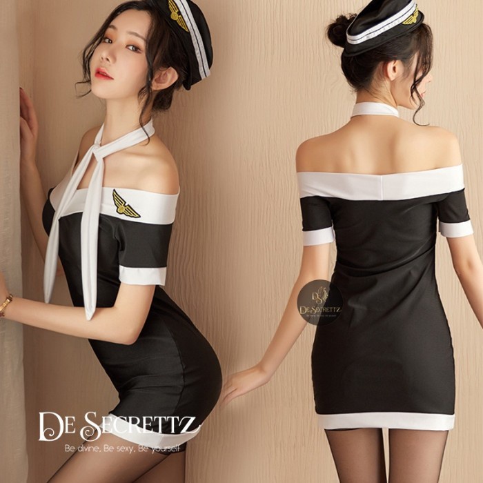 Desecrettz Amelia Lingerie Sexy Model Cosplay Pramugari Sexy #98