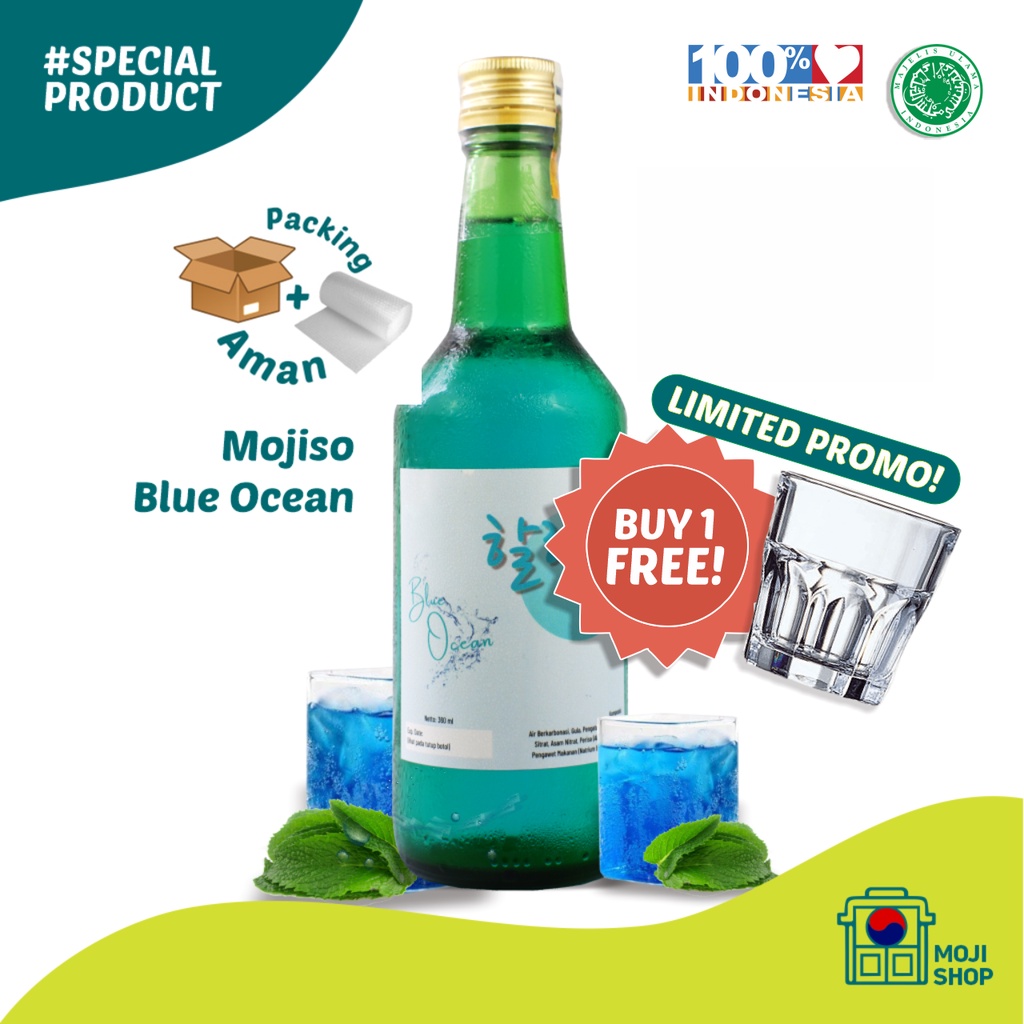 

SOJU HALAL MOJISO RASA BLUE OCEAN | HALAL MUI & NON ALCOHOL Korean Sparkling Water