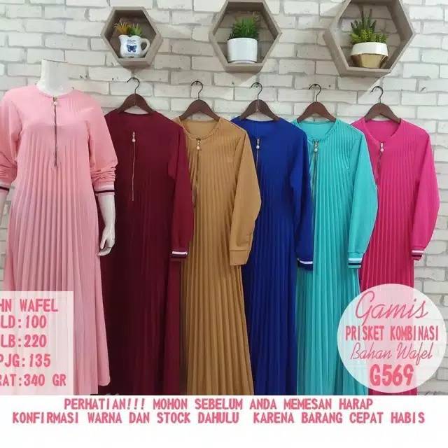 Gamis plisket moscrep