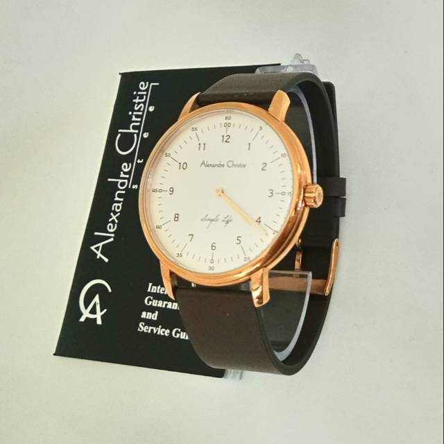 Jam Alexandre Christie AC 8470 MH dark brown rosegold. Jam tangan pria