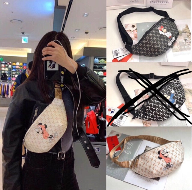 Waistbag pria dan wanita MLB Korea tas selempang pria dan wanita import tas mickey tas korea