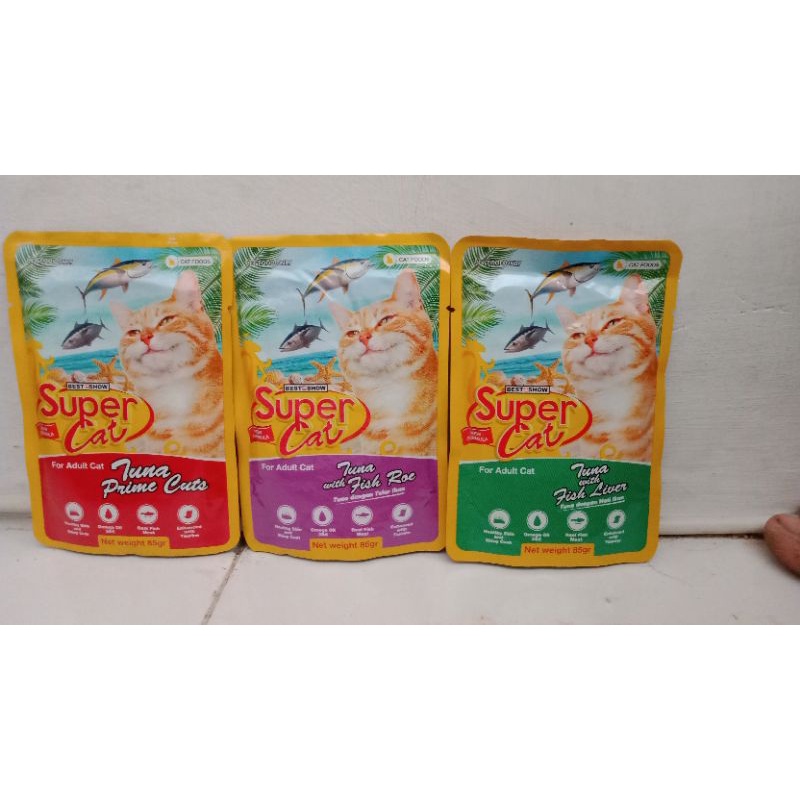 super cat wet food 85 gr (adult)