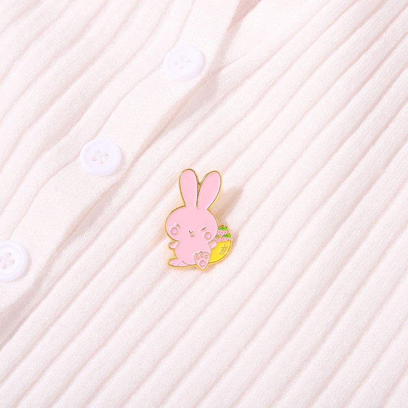 Cartoon Pink Rabbit Pin Cute Animal Badge Brooch Lapel Pin Gift for Friend