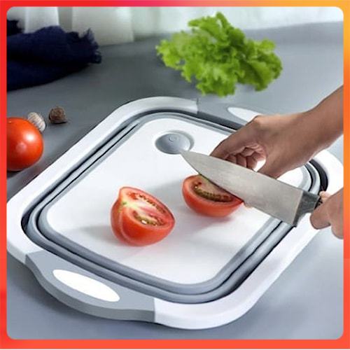 TALENAN1 Talenan Panci Baskom Lipat 3 In 1 Multifungsi Untuk Peniris Cuci Buah Sayur Anti Slip Mr DI