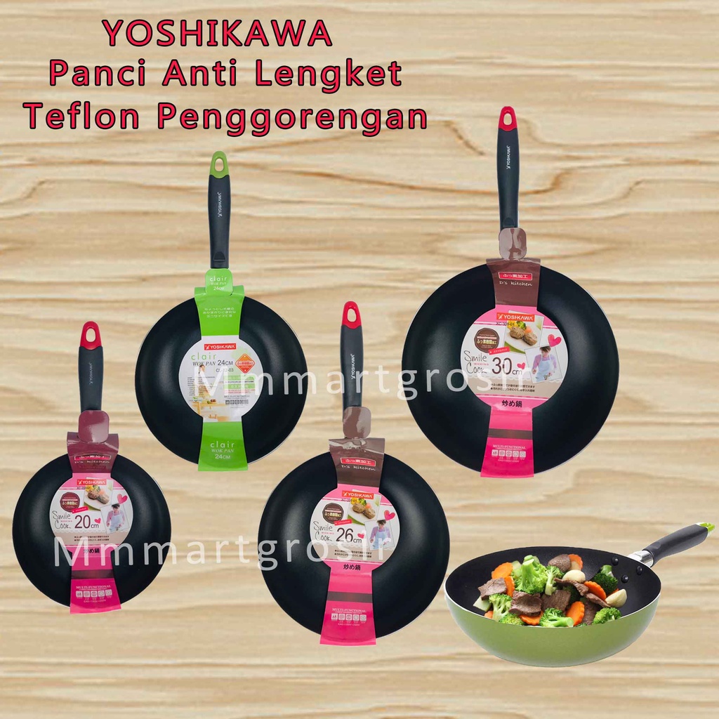 YOSHIKAWA Wok Pan / Teflon Penggorengan / Panci Anti Lengket / Wajan