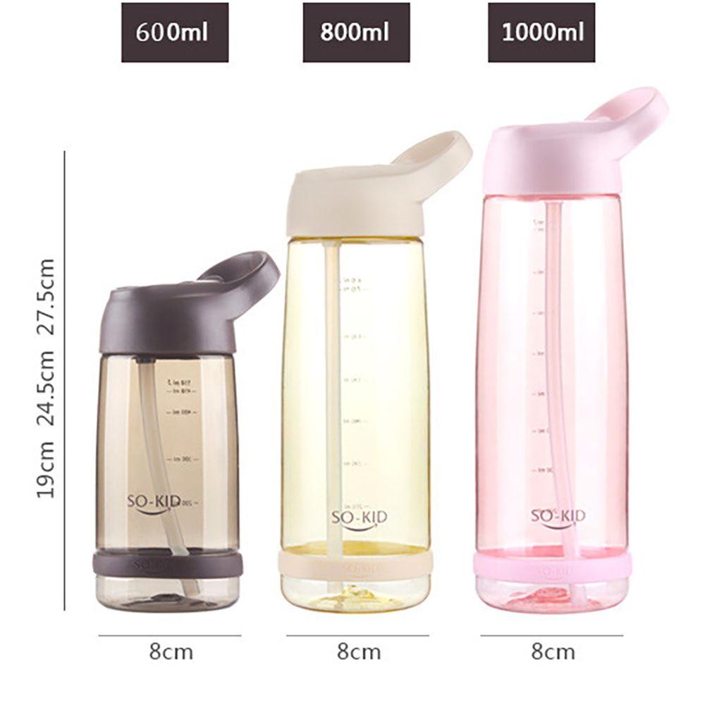 [Elegan] Botol Air Minum 1pcs Ramah Lingkungan Dengan Tutup BPA Free Bahan PC Wadah Minuman Gelas Sedotan