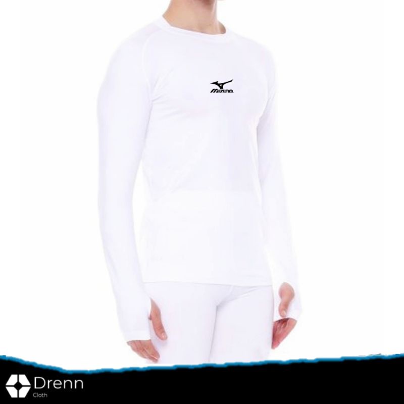 Manset Baju Baselayer Daleman Volly Jogging Lari Sepak Bola Putih