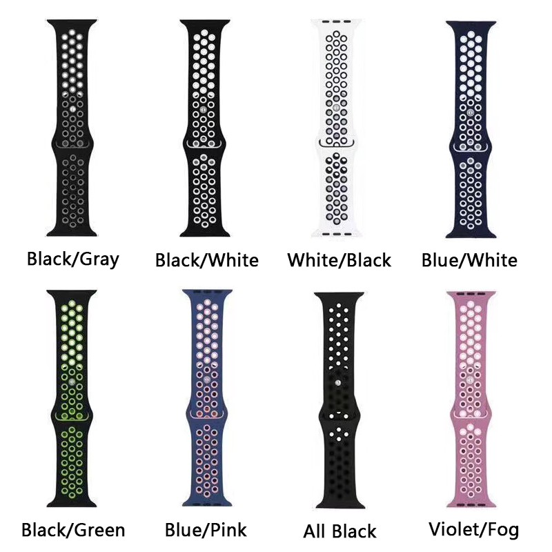 Sport Silicone Breathable Hole Band Strap for Apple Watch Series 7/6/SE/5/4/3/2/1 38mm 40mm 42mm 44mm 41mm 45mm