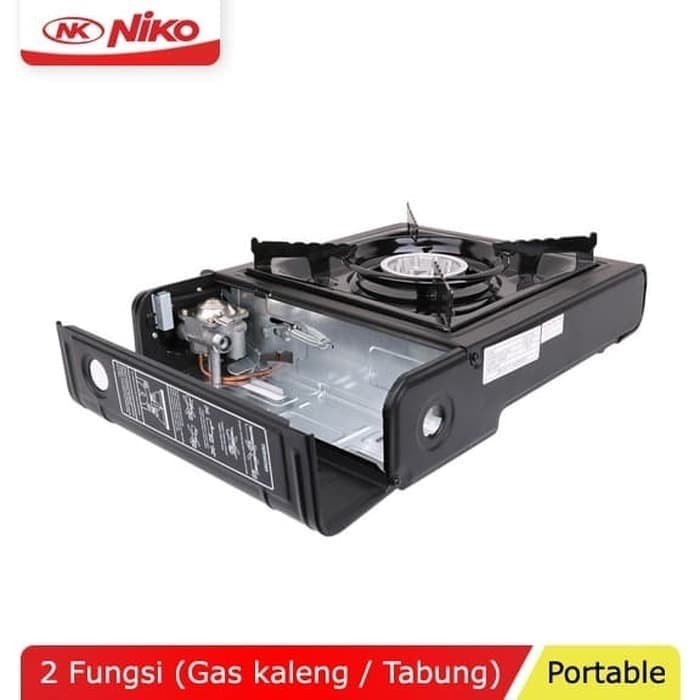 KOMPOR GAS PORTABLE NIKO 2 IN 1 BISA GAS KALENG BISA GAS 3 KG CAMPING