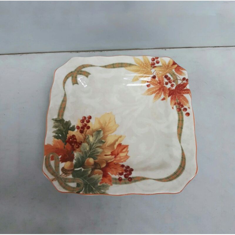 AUTUMN CAKE PLATE BABY PLATE BREAD PLATE PIRING KERAMIK SANGO HIAS CANTIK PIRING KUE THANKSGIVING