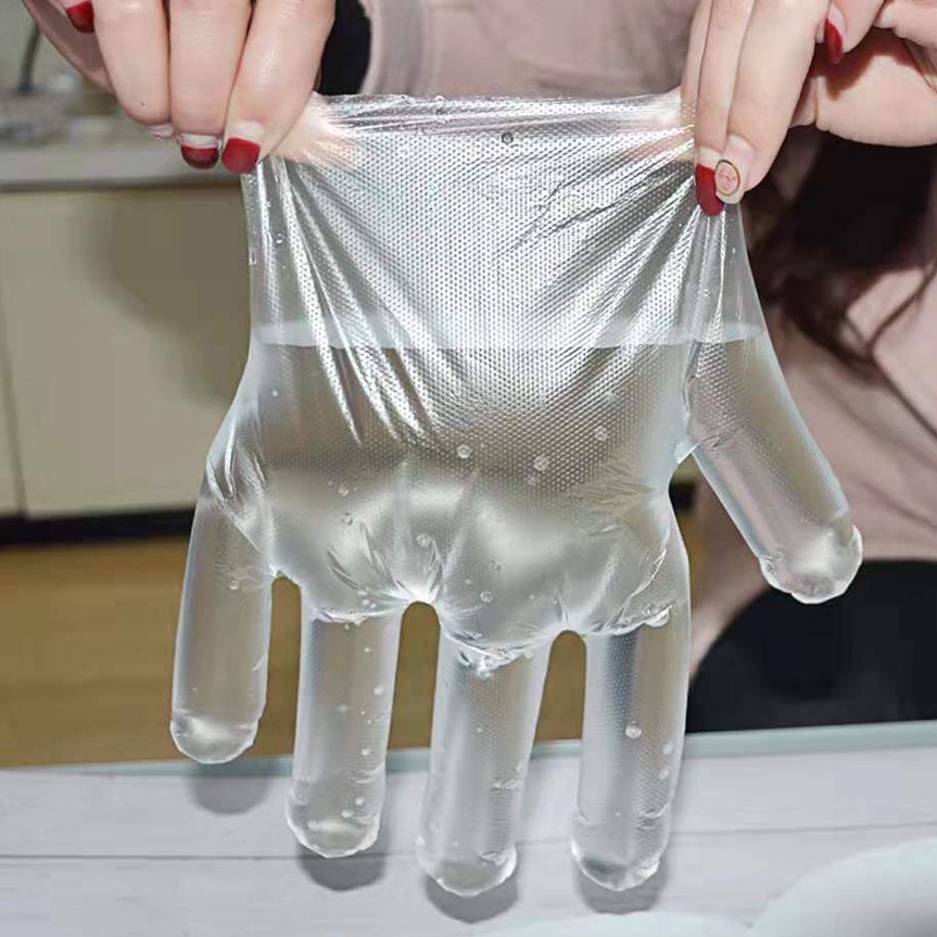 Sarung Tangan Plastik Disposable Berbahan HDPE / Plastic Gloves Food Grade / Sarung Tangan Masak / Sarung Tangan Plastik Serbaguna / Disposable / Sarung Tangan Berbahan Plastik HDPE / Sarung Tangan Tidak Mudah Robek / Sarung Tangan Plastik Isi 100Pcs