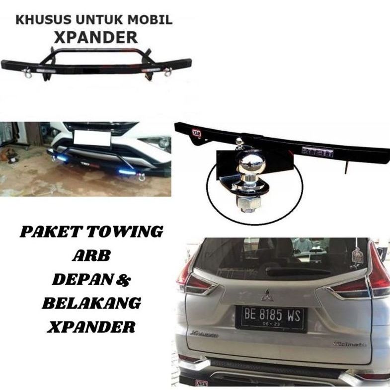 PAKET TANDUK TOWING BESI PELINDUNG BUMPER BEMPER DEPAN BELAKANG MOBIL XPANDER CROSS ECEED SPORT ULTI