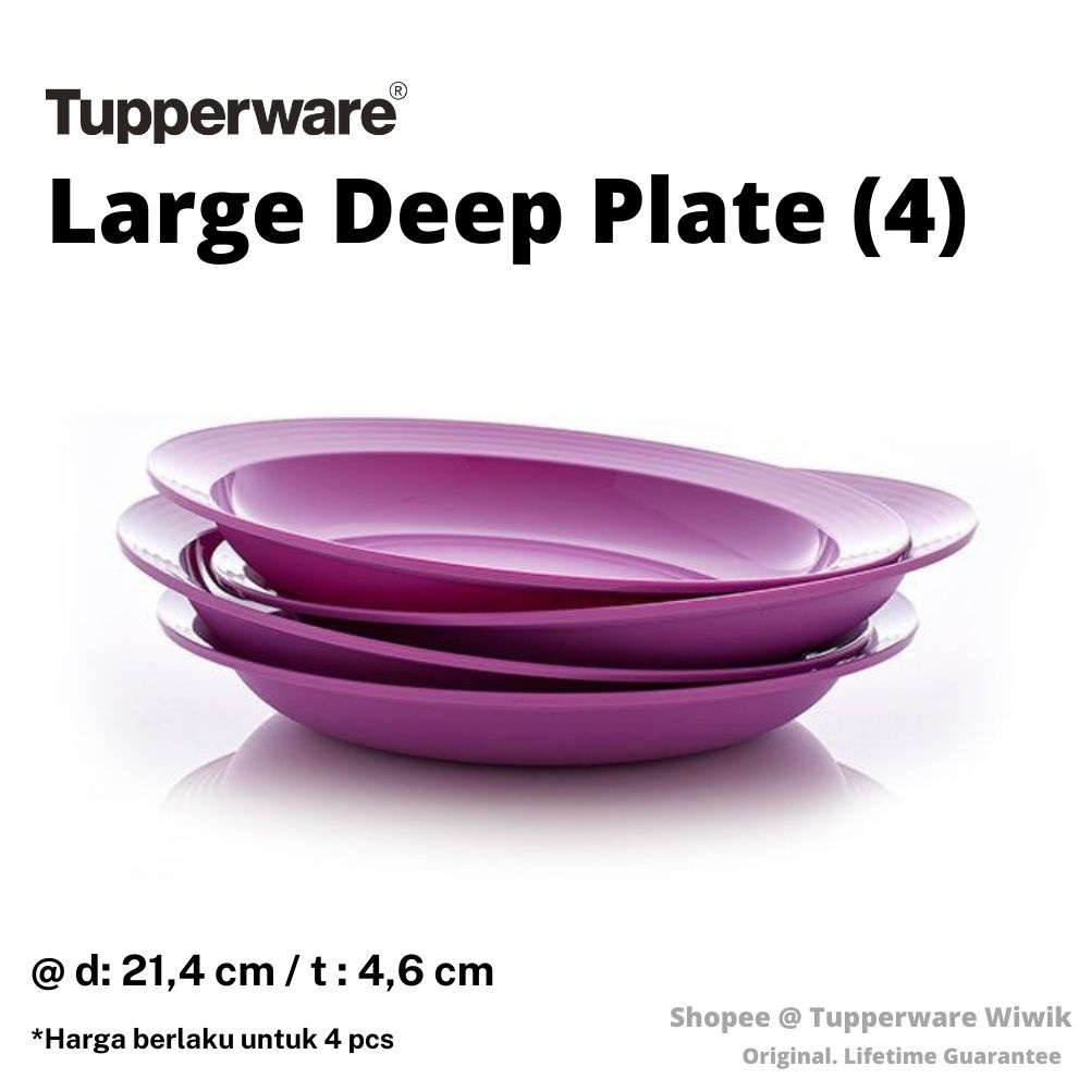 [ORIGINAL] Large Deep Plate (4) - Satu Set Piring mangkuk plastik isi 4 pcs warna ungu