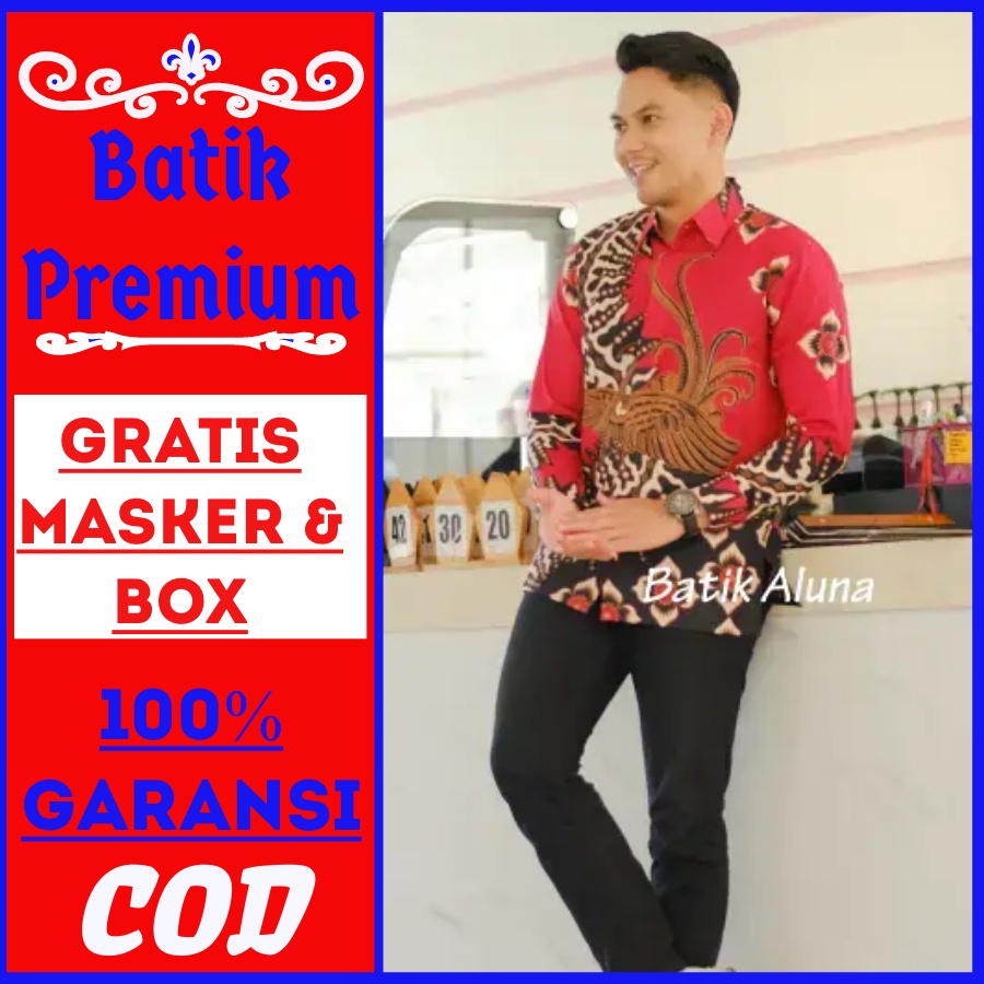Baju Batik Pria Lengan Panjang Premium Terbaru Batik Reguler Formal Slimfit Jumbo Terlaris/Kemeja Ba