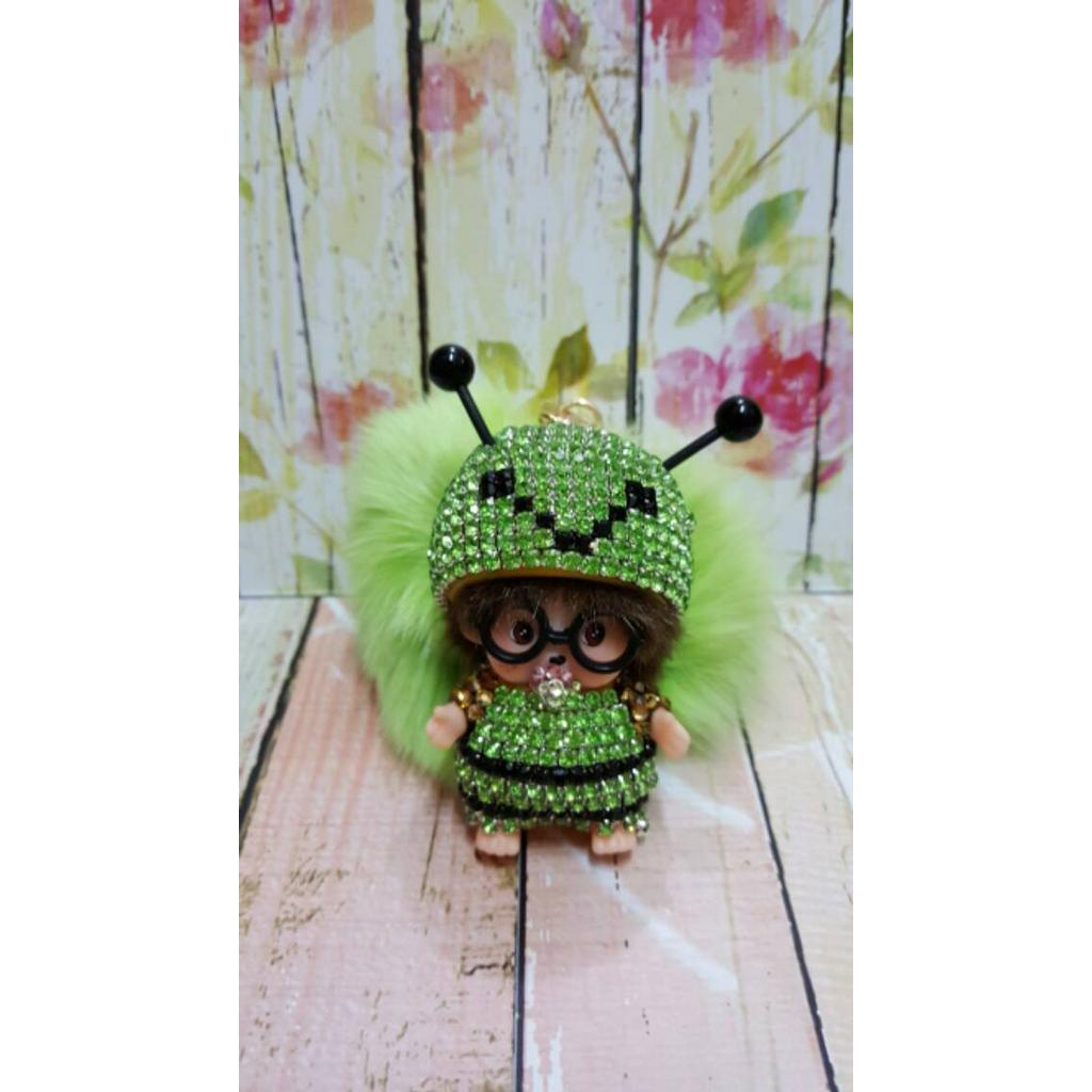 Monchichi bee with furball bagcharm