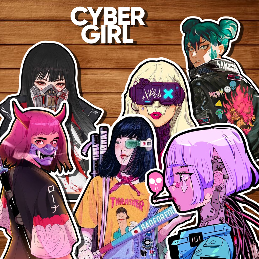 

Sticker Cybergirl / stiker pack anime gaming waterproof