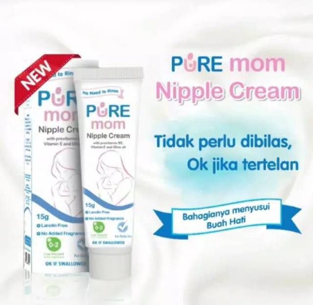 Pure Mom Nipple Cream 15 gr / Pure Baby Nipple Cream / krim puting susu ibu saat menyusui