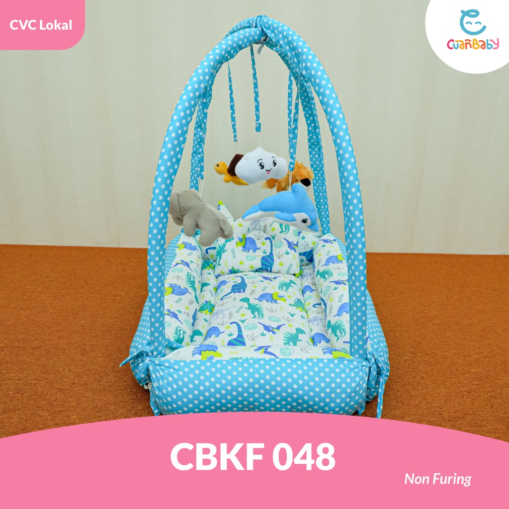 Kasur Bayi Playfun Kelambu Motif Dino Time White X Polka Tosca Perlengkapan Tidur Bayi CBKF ONLY NON-3