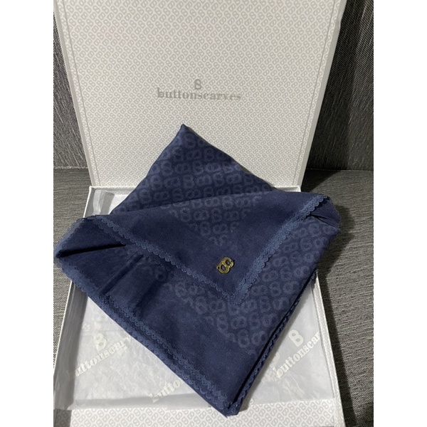 preloved buttonscarves tapis square Oxford blue