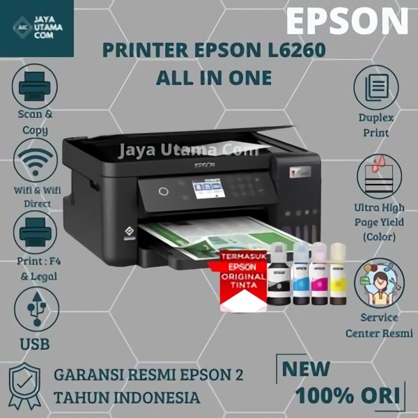 Printer Epson L6260 Multifungsi Ecotank WiFi Duplex All inOne InkTank