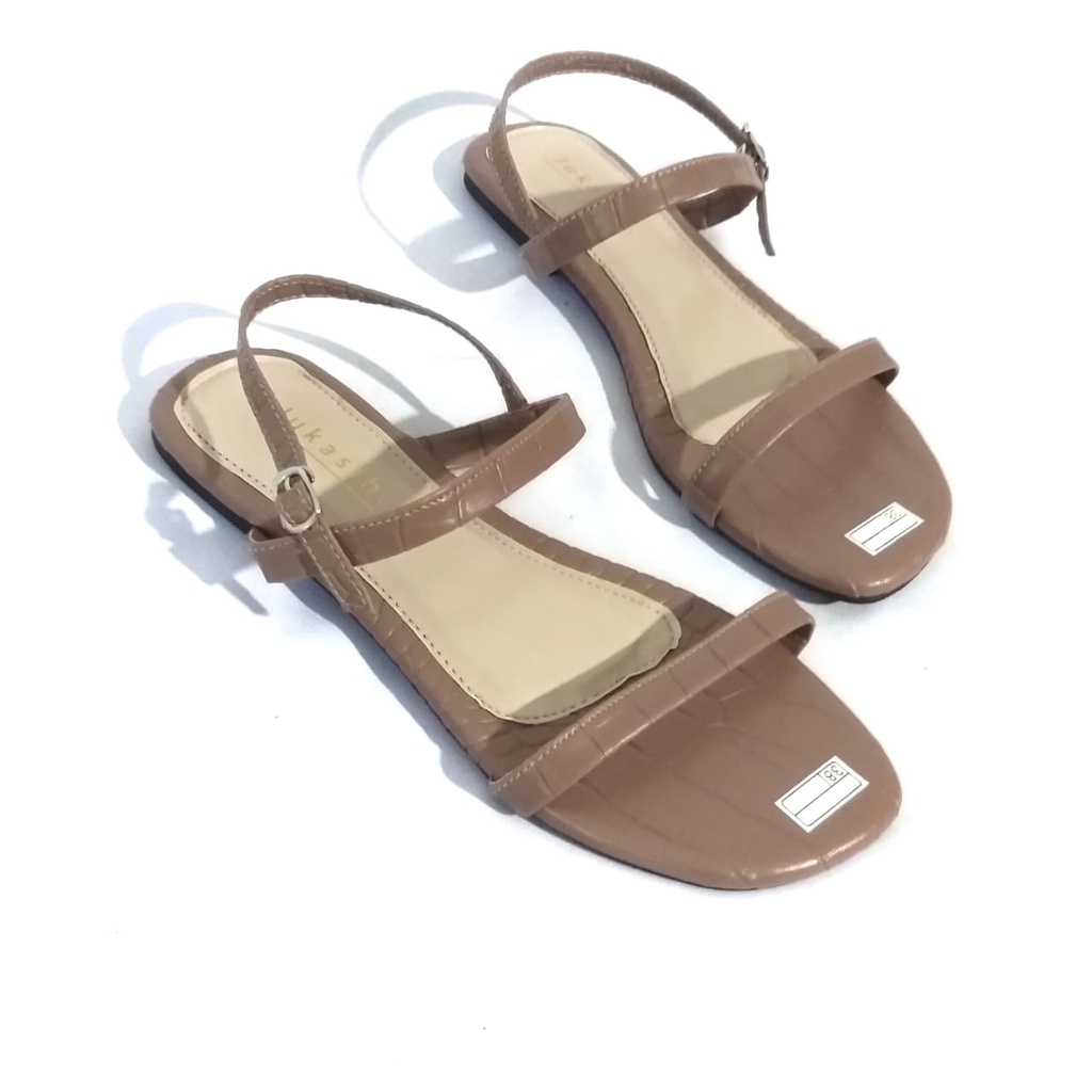 sandal suzanna sandal teplek wanita motif kulit ular