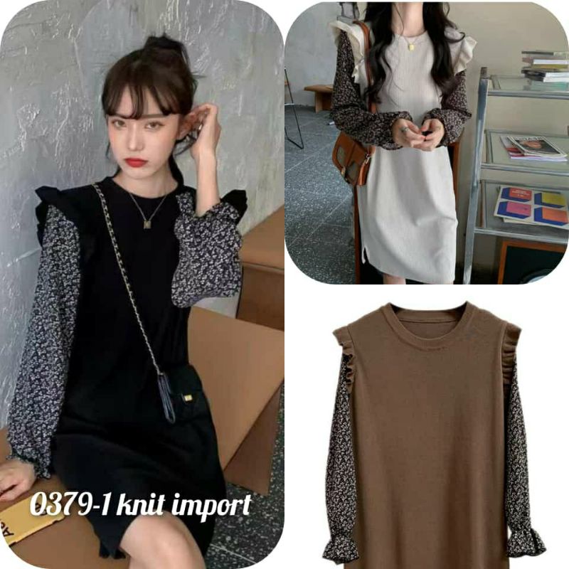 Blouse and Dress Sweater Clover Rajut Import Tangan Katun Motif Clover TM