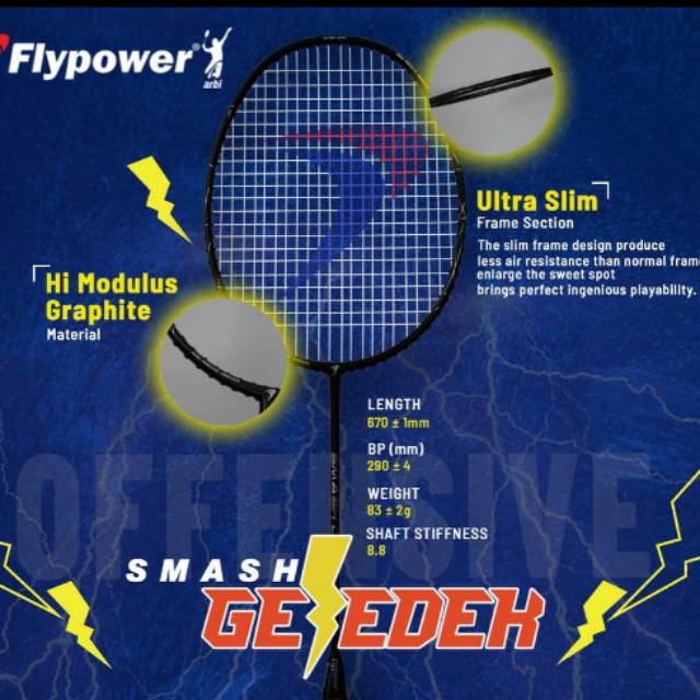 FLYPOWER SMASH GELEDEK RAKET BADMINTON ORIGINAL